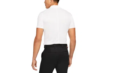Nike Casual Breathable Solid Color Golf Short Sleeve Polo Shirt White
