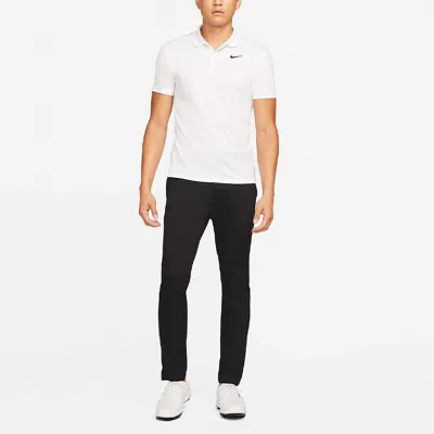 Nike Casual Breathable Solid Color Golf Short Sleeve Polo Shirt White