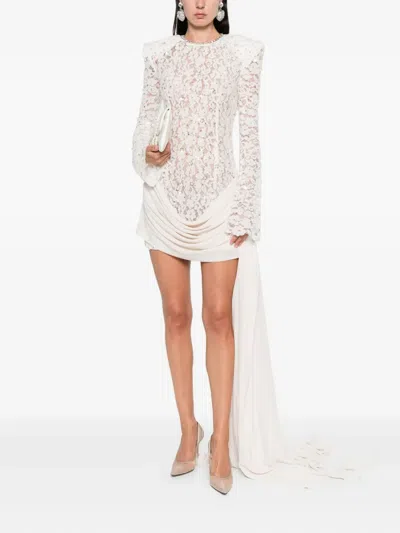 Nissa Sequin-embellished Lace Mini Dress In White