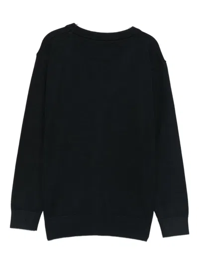John Richmond Junior Intarsia Knit-logo Cardigan In Black