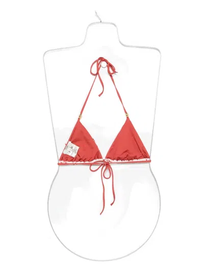 Fendi Coral-print Triangle-cup Bikini Top In White