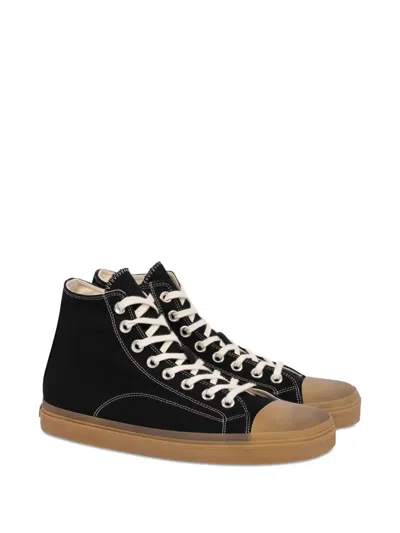 Moschino Canvas Lace-up Sneakers In Black