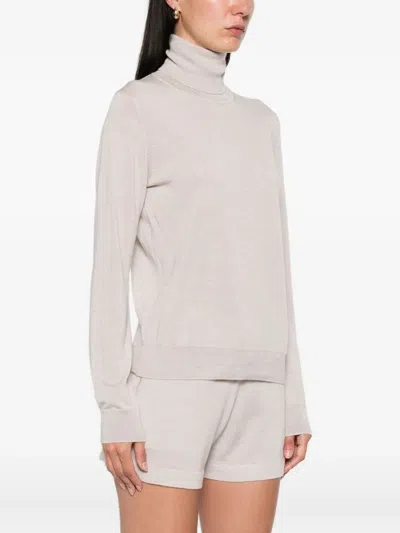 P.a.r.o.s.h Roll-neck Long-sleeved Sweater In Neutral