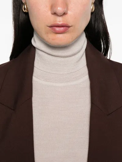P.a.r.o.s.h Roll-neck Long-sleeved Sweater In Neutral
