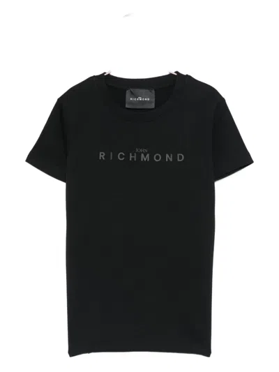 John Richmond Junior Logo-print Cotton T-shirt In Black