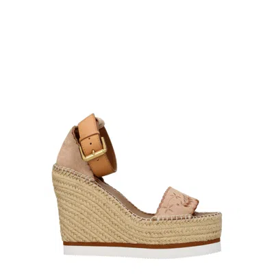 See By Chloé Beige Leather Wedge