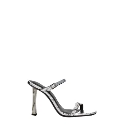 By Far Gray Leather Sandal