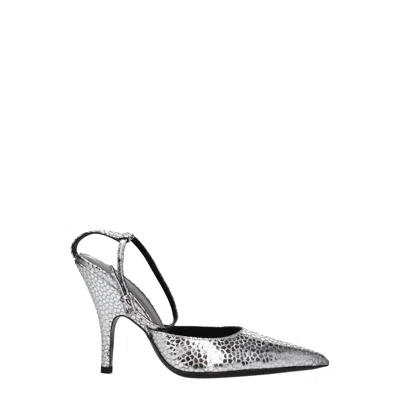 By Far Gray Leather Sandal