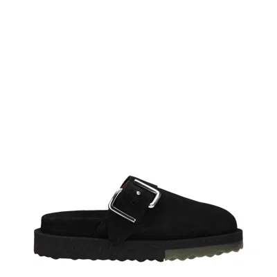 Off-white Black Leather Slipper
