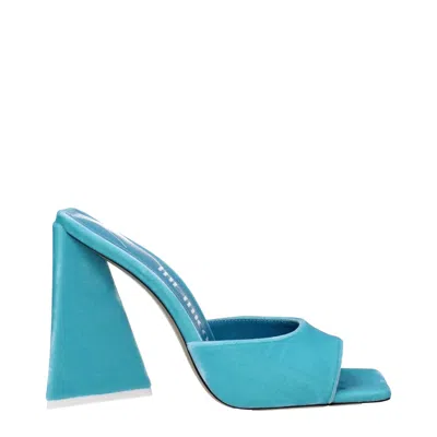 Attico Light Blue Velvet Sandal