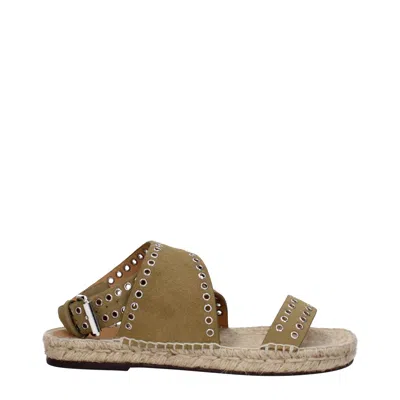 Isabel Marant Green Leather Sandal