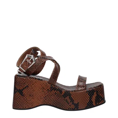 Paris Texas Brown Leather Wedge