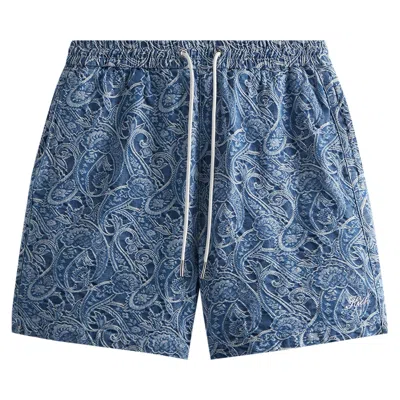 Pre-owned Kith Japanese Indigo Paisley Active Short 'indigo' | Multi-color | Men's Size Xl