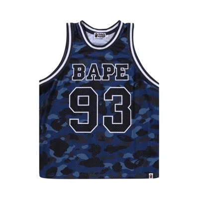 Pre-owned Bape Color Camo Basketball Tank Top 'navy' | Blue | Men's Size Xxl
