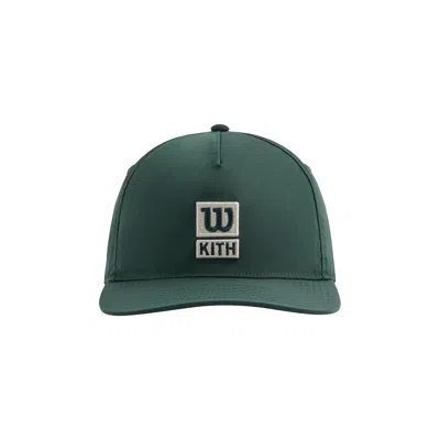 Pre-owned Kith X Wilson Nylon Baylow Pinch Crown Cap 'stadium' | Green | Women's Size Onesize