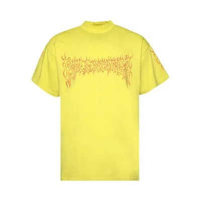 Pre-owned Balenciaga Oversized T-shirt 'yellow/red' | Men's Size 38