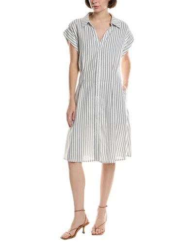 Julia Jordan Pleated Linen-blend Mini Dress In White