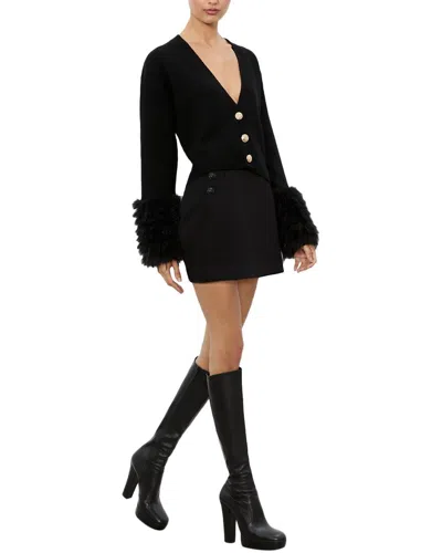 Alice And Olivia Alice + Olivia Bradley Wool-blend Cardigan In Black