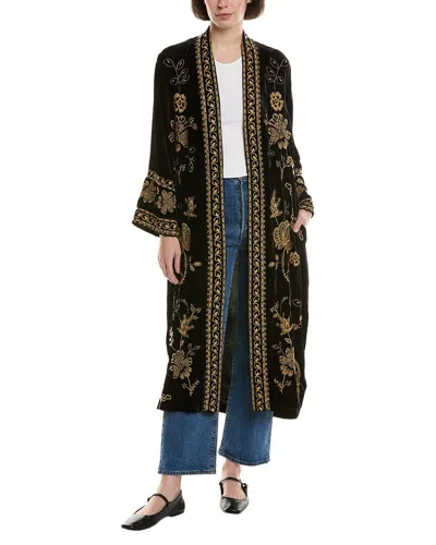 Johnny Was Velvet Kimono Silk-blend Coat In Black