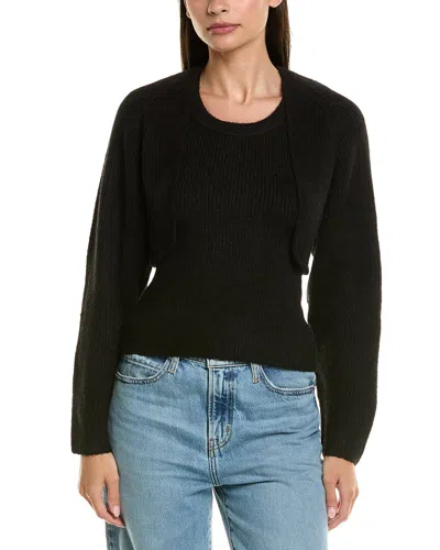 Lna 2pc Ean Vest & Sweater Set In Black