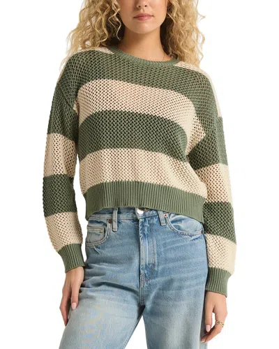 Z Supply Broadbeach Stripe Sweater In Green