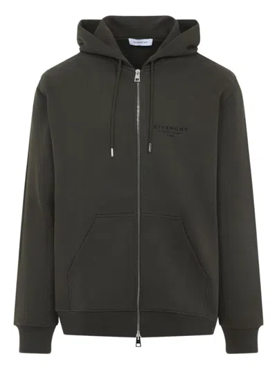 Givenchy Hooded Sweatshirt Front Pockets In Brown