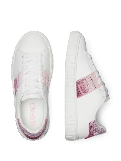 Versace Woman Sneakers White Size 6 Polyamide In White