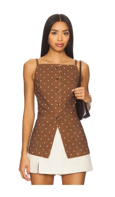 Elodie The Label Elsie Top In Brown