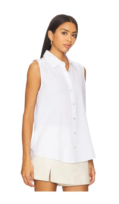 Donni Sandwash Sleeveless Shirt In White