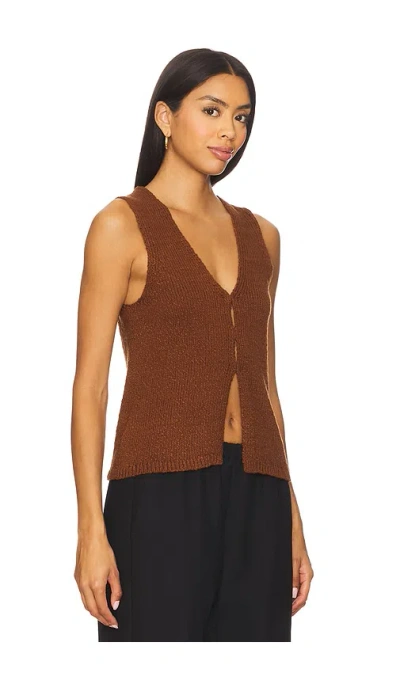 Astr The Label Taimi Sweater Vest In Brown