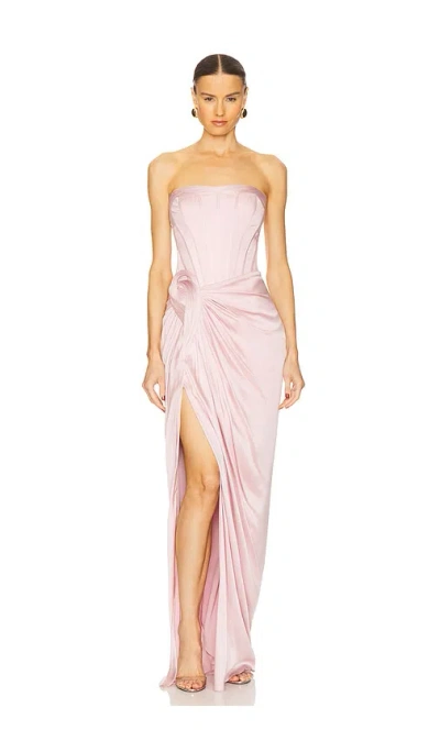 Gaurav Gupta The Roz Corseted Draped Gown In Pink