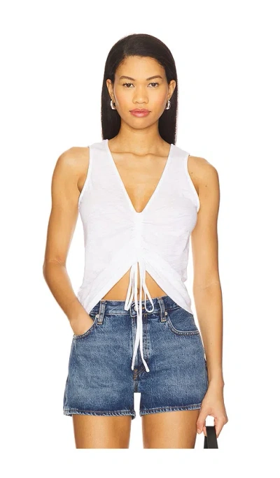Goldie Ruched Summer Top In White