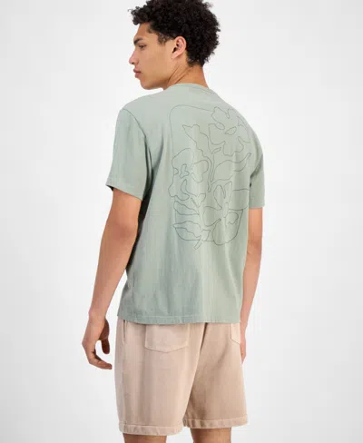 Sun + Stone Men's Short Sleeve Embroidered Crewneck T-shirt, Exclusively At Macy's In Green