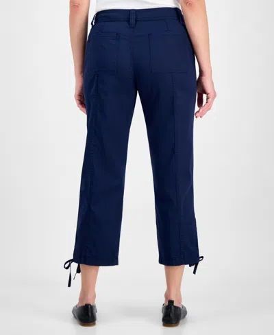 Style & Co Women's Mid Rise Tie-hem Ankle Pants, Exclusively At Macy's In Blue