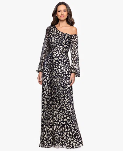 B & A By Betsy And Adam B&a By Betsy & Adam Women's Metallic One Shoulder Sheath Dress