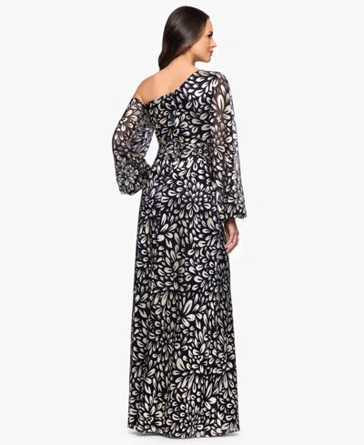B & A By Betsy And Adam B&a By Betsy & Adam Women's Metallic One Shoulder Sheath Dress