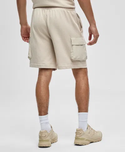 Mode Of One Men's Regular-fit Printed 7" French Terry Cargo Shorts, Exclusively At Macy's In Neutral