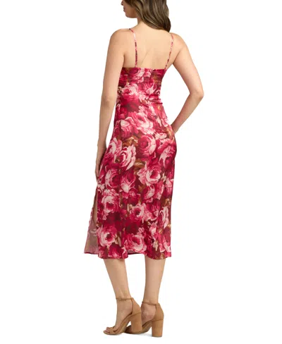 Bcx Juniors' Printed Stretch Satin Slip Dress In Multi