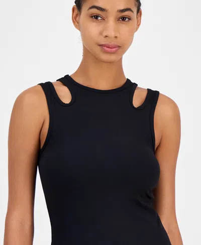 Id Ideology Women's Cutout Ribbed Tank Top, Exclusively At Macy's