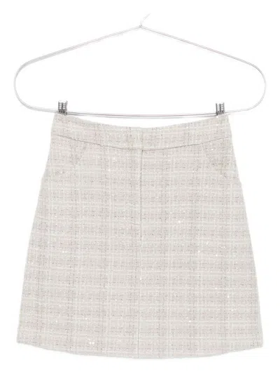 Emporio Armani Tweed Check-print Sequin-detail Mini Skirt
