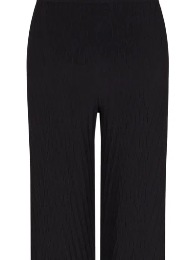 Emporio Armani Capsule Straight Leg Trousers In Black