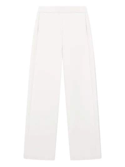 Emporio Armani Icon Trousers In Fluid Armure Fabric