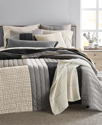 Oake Striped & Stitched 3-pc. Quilt Set, King, Exclusively At Macy's