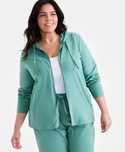 Style & Co Plus Size Zip-up Hooded Sweatshirt, Exclusively At Macy's