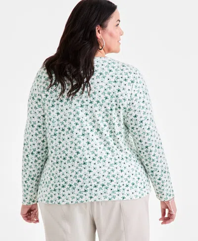 Style & Co Petite Floral-print Scoop-neck Top, Exclusively At Macy's In Multi