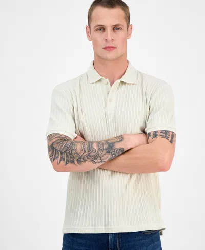 Sun + Stone Men's Rocco Textured Polo Shirt, Exclusively At Macy's In White