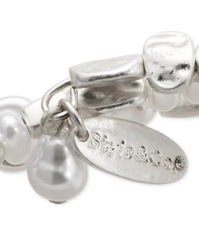 Style & Co Imitation Pearl Beaded Coil Bracelet, Exclusively At Macy's
