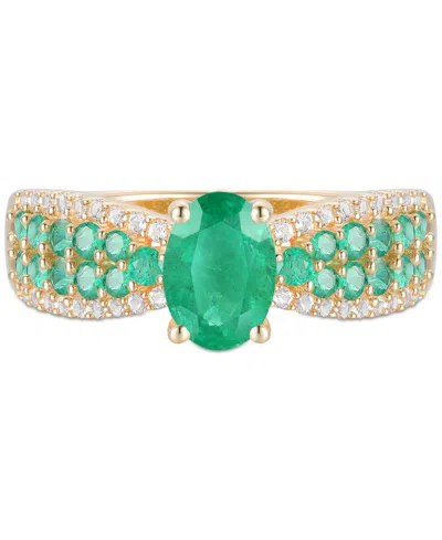 Macy's Gemstone (1-1/10 Ct. T.w.) & Diamond (1/5 Ct. T.w) Oval Ring In 14k Gold