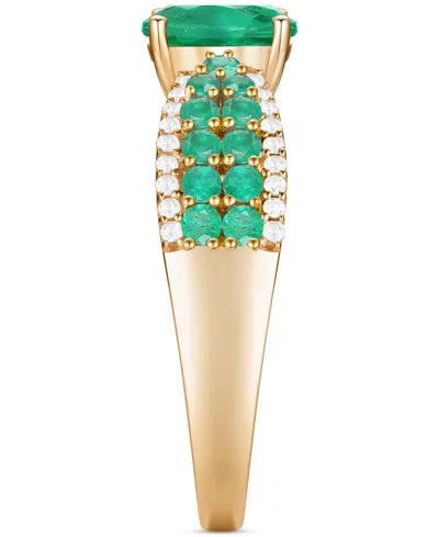 Macy's Gemstone (1-1/10 Ct. T.w.) & Diamond (1/5 Ct. T.w) Oval Ring In 14k Gold