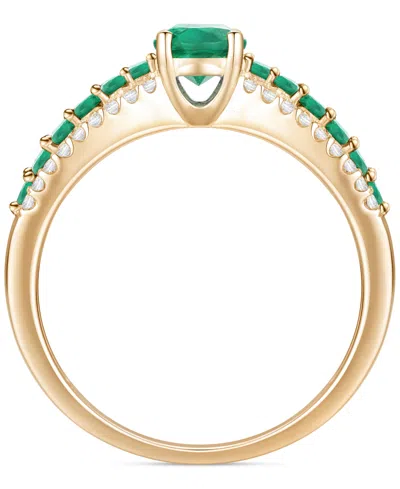 Macy's Gemstone (1-1/10 Ct. T.w.) & Diamond (1/5 Ct. T.w) Oval Ring In 14k Gold